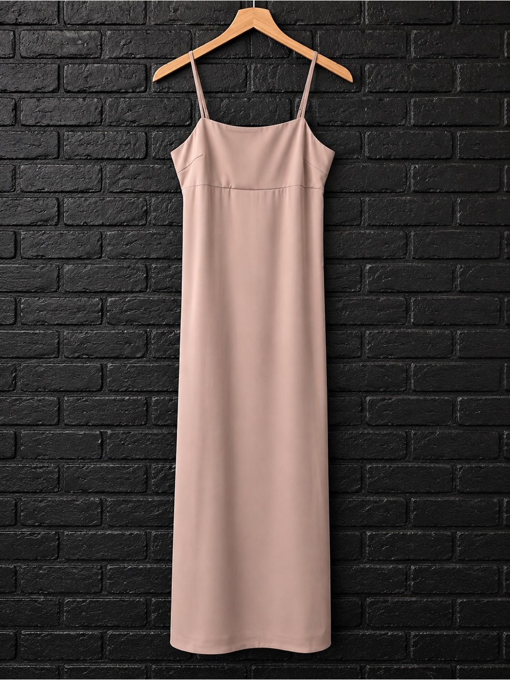 NWT MOD REF Satin Maxi Slip Dress in Taupe